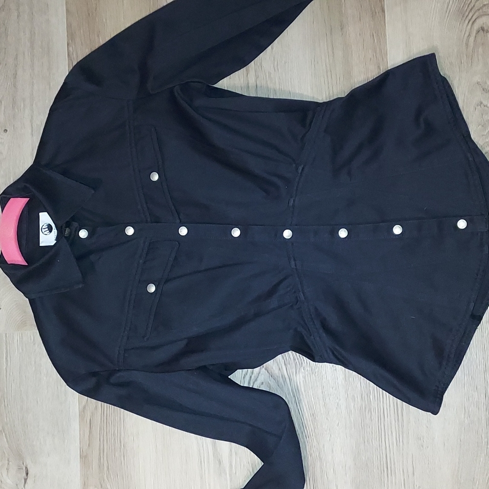 THIERY MUGLER TRADEMARK MTM structured fitted black jacket EUC